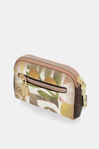 Portamonete Anekke con chiusura zip e design illustrato compatto Beige TU | Giò Fashion
