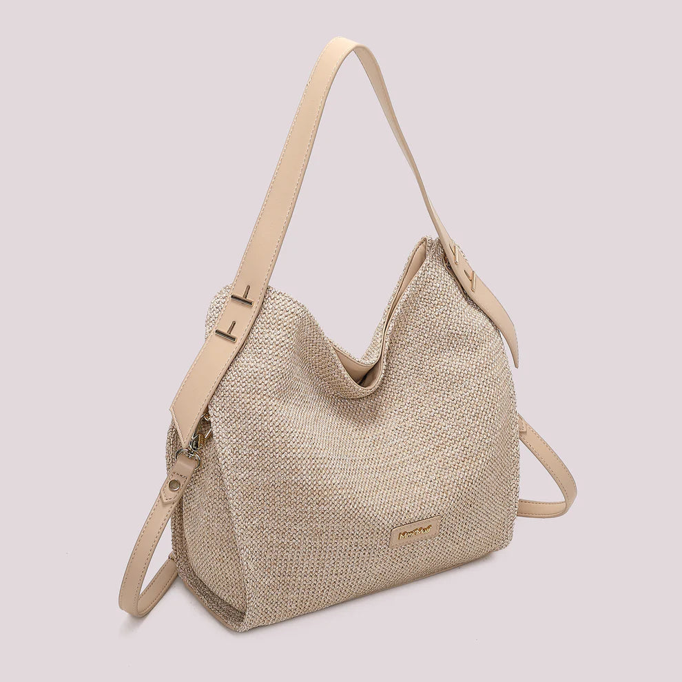 Borsa Hobo Mimi Mua Paglia Beige TU | Giò Fashion
