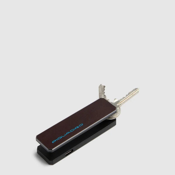 Portachiavi Blue Square in Pelle con Tracker