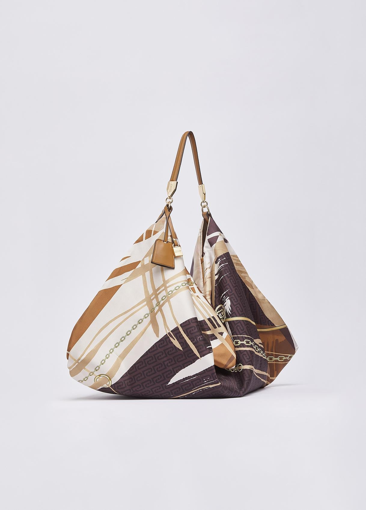 Borsa a spalla Liu Jo grande morbida con chiusura zip e manico regolabile Marrone TU | Giò Fashion