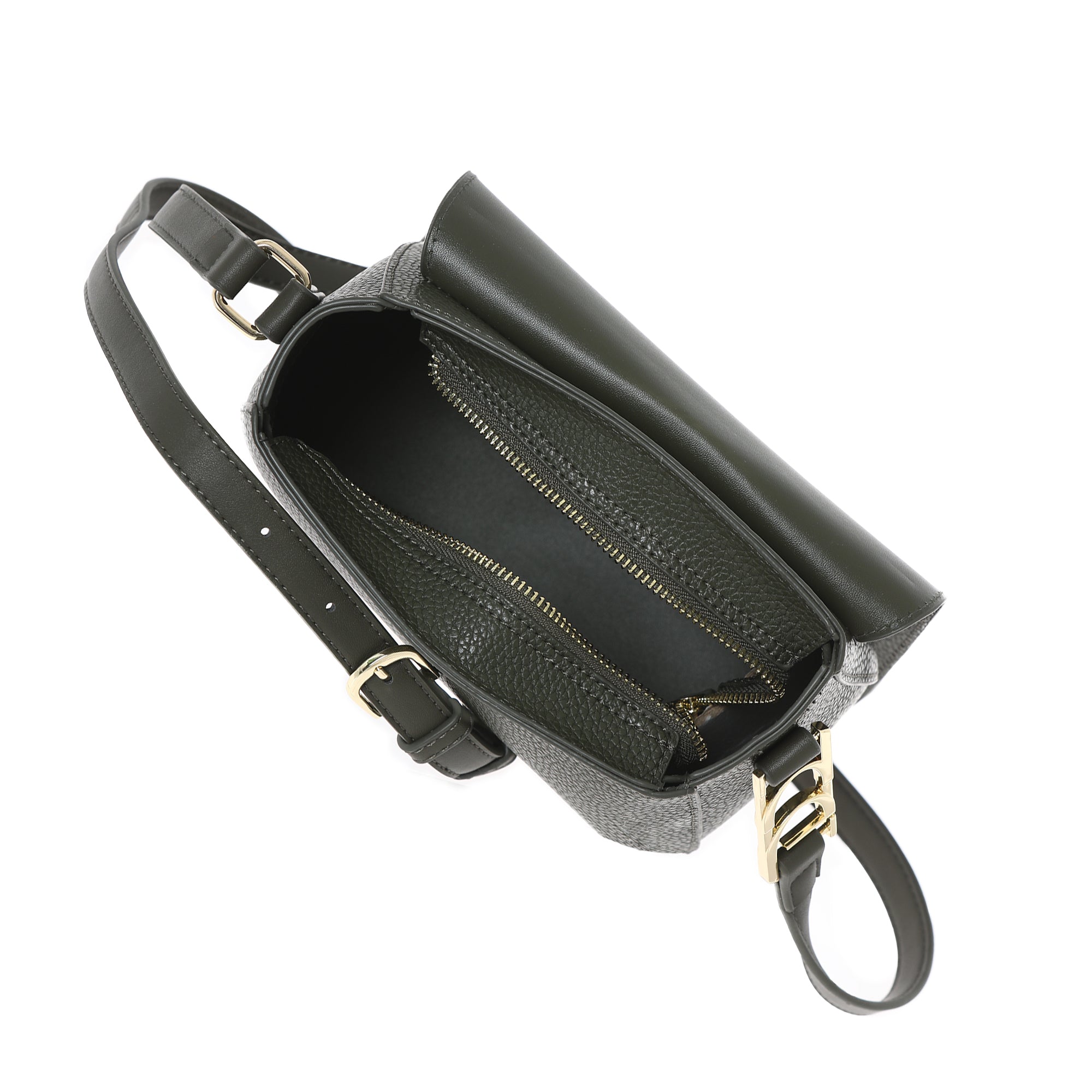 Borsa a tracolla By Byblos con patta e logo frontale VERDE TU | Giò Fashion