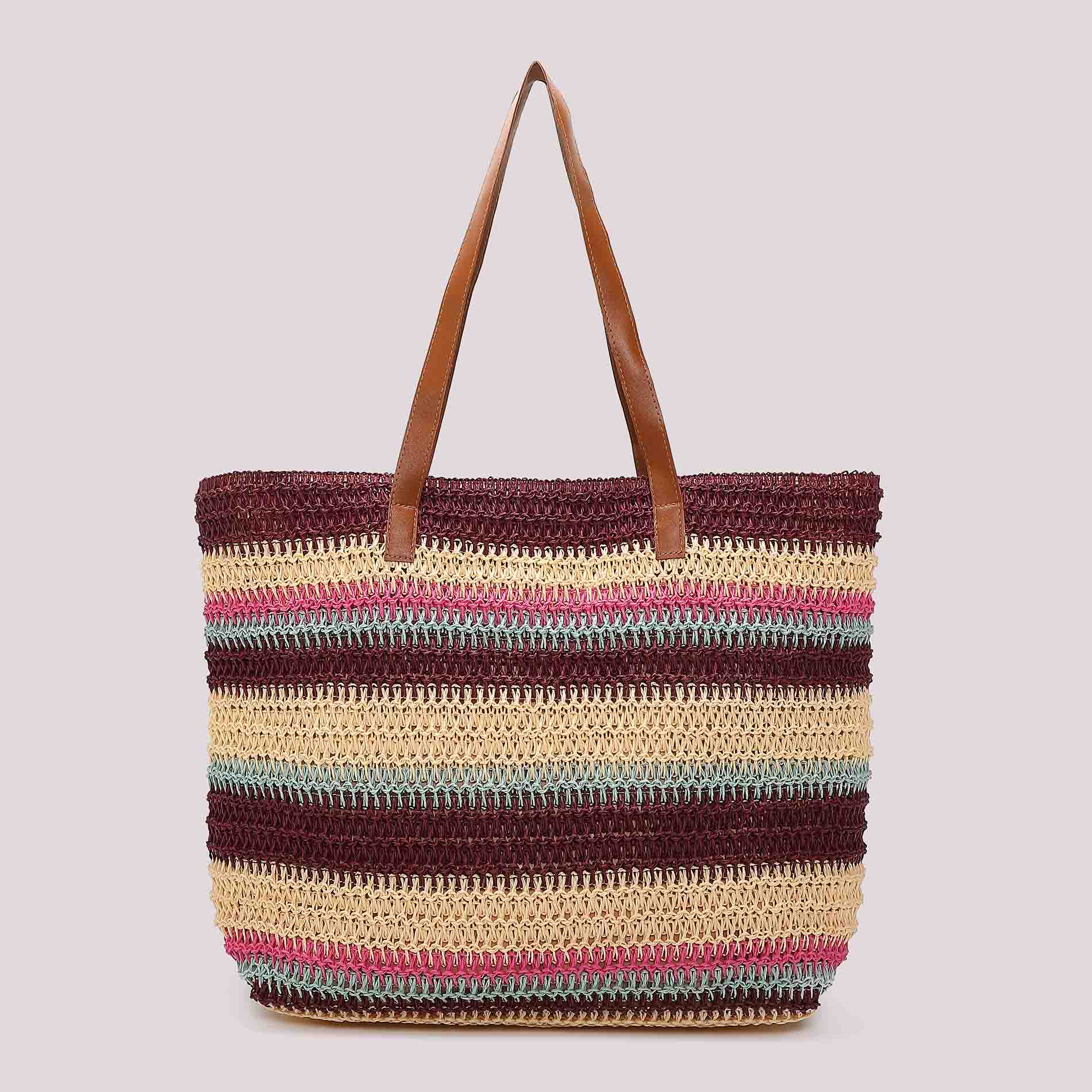 Borsa Shopper Mimi Mua Righe Straw Paper
