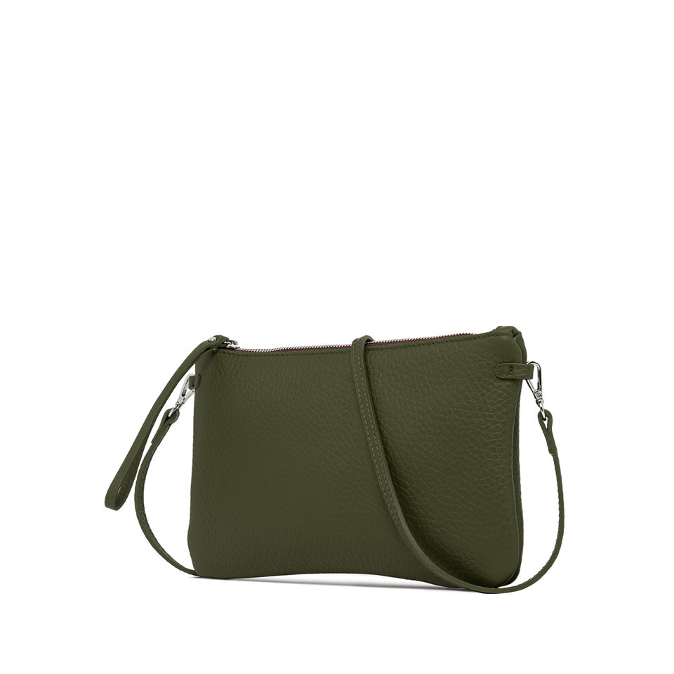 Borsa a tracolla Gianni Chiarini in pelle liscia con linea essenziale VERDE TU | Giò Fashion