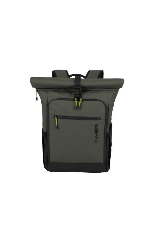 Zaino Travelite roll-top con chiusura arrotolabile e tasche multiple VERDE TU | Giò Fashion