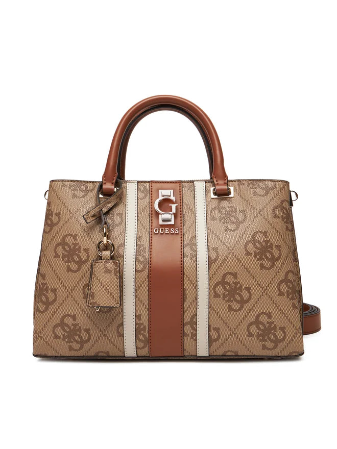Borsa Guess a mano con monogram e dettagli a contrasto