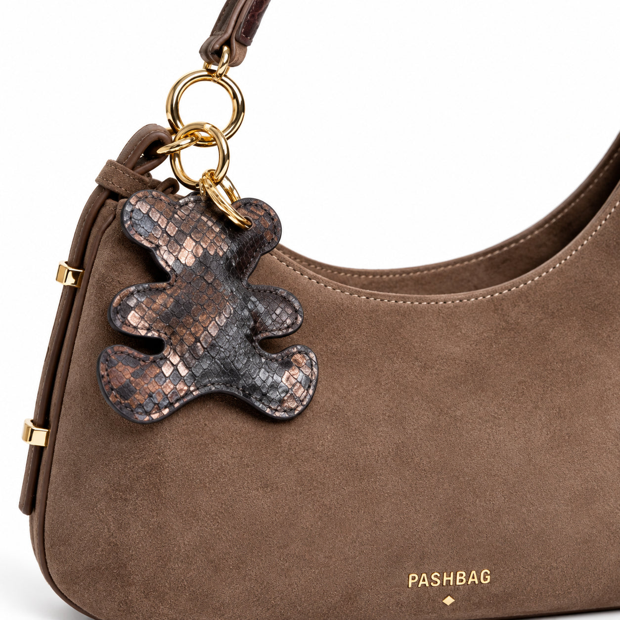 PashBag Borsa a Spalla Donna con Charm Orsetto