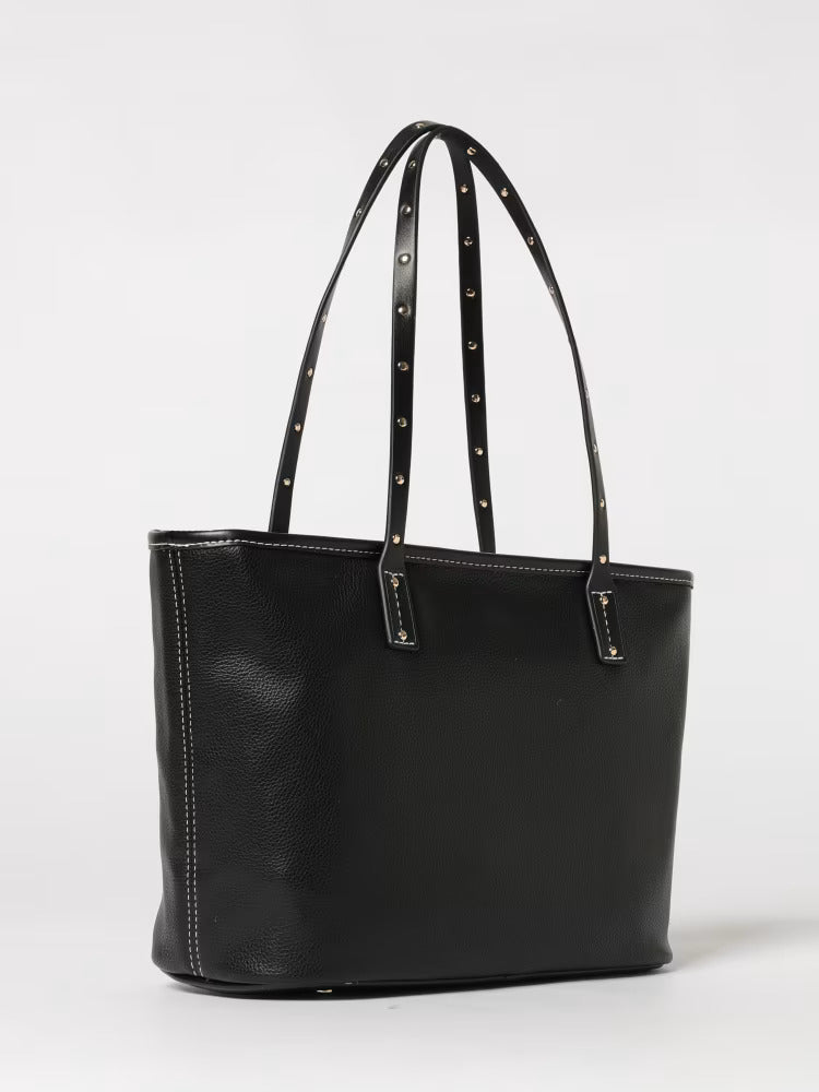 Shopping bag Liu Jo elegante con manici lunghi e logo frontale Nero TU | Giò Fashion