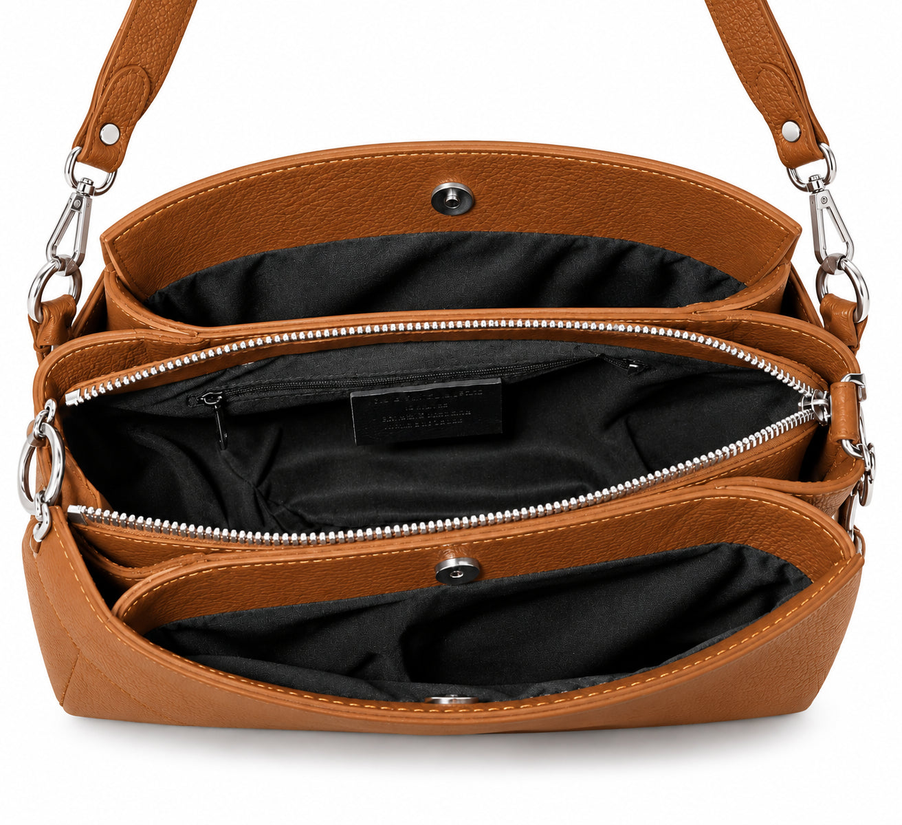 Borsa Donna a Spalla Elegante con Tracolla Removibile e Finitura Martellata