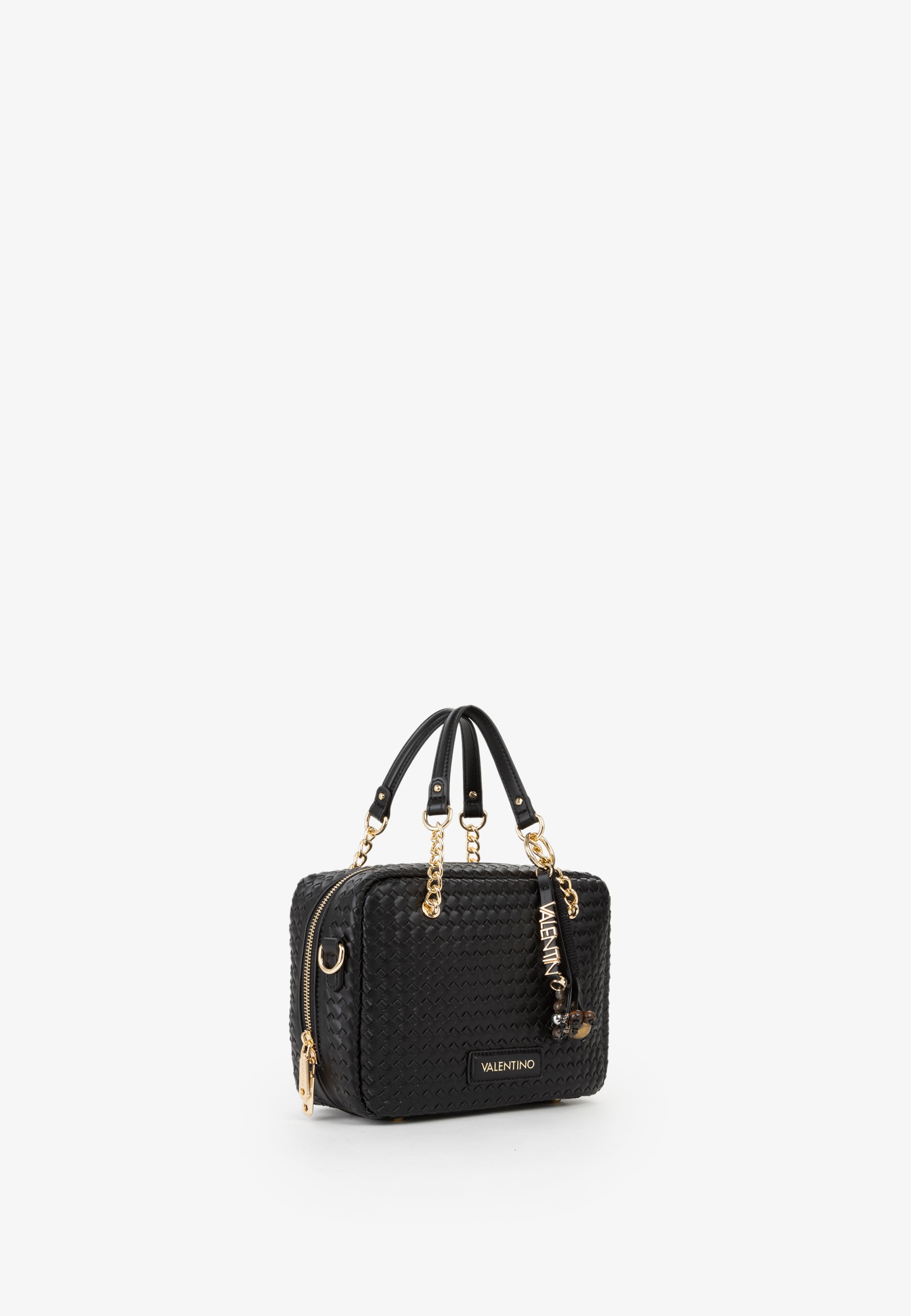 Borsa bauletto donna Mario Valentino intrecciata con tracolla regolabile e dettagli gioiello Nero TU | Giò Fashion