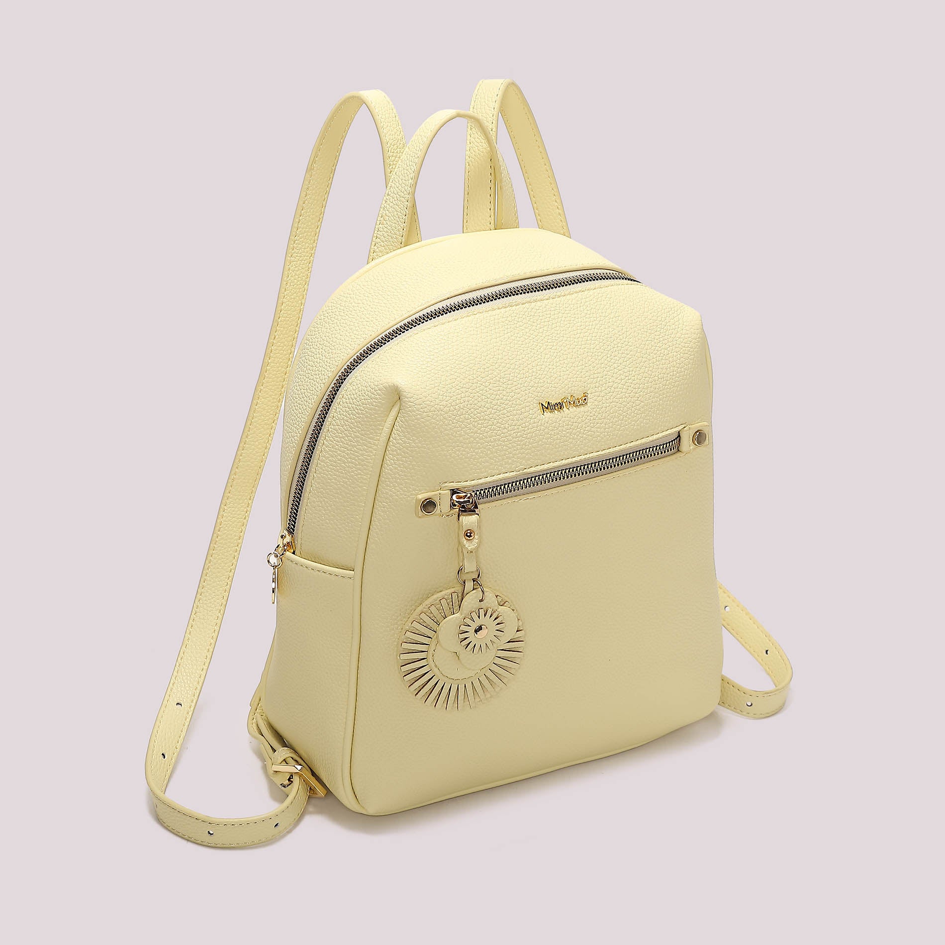 Zaino donna rosso Mimi Mua con tasca frontale e charm decorativo