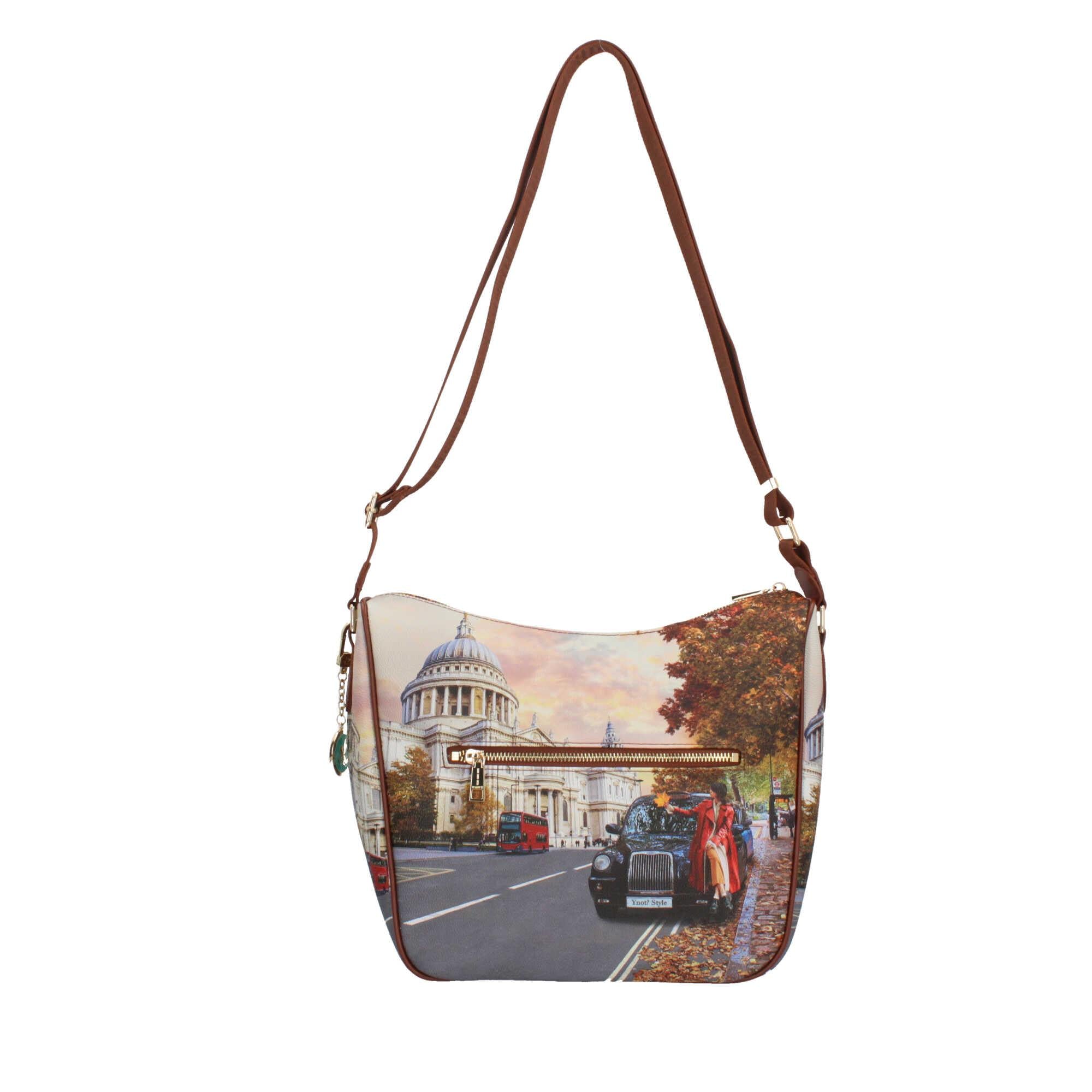 Borsa a tracolla con citta y not