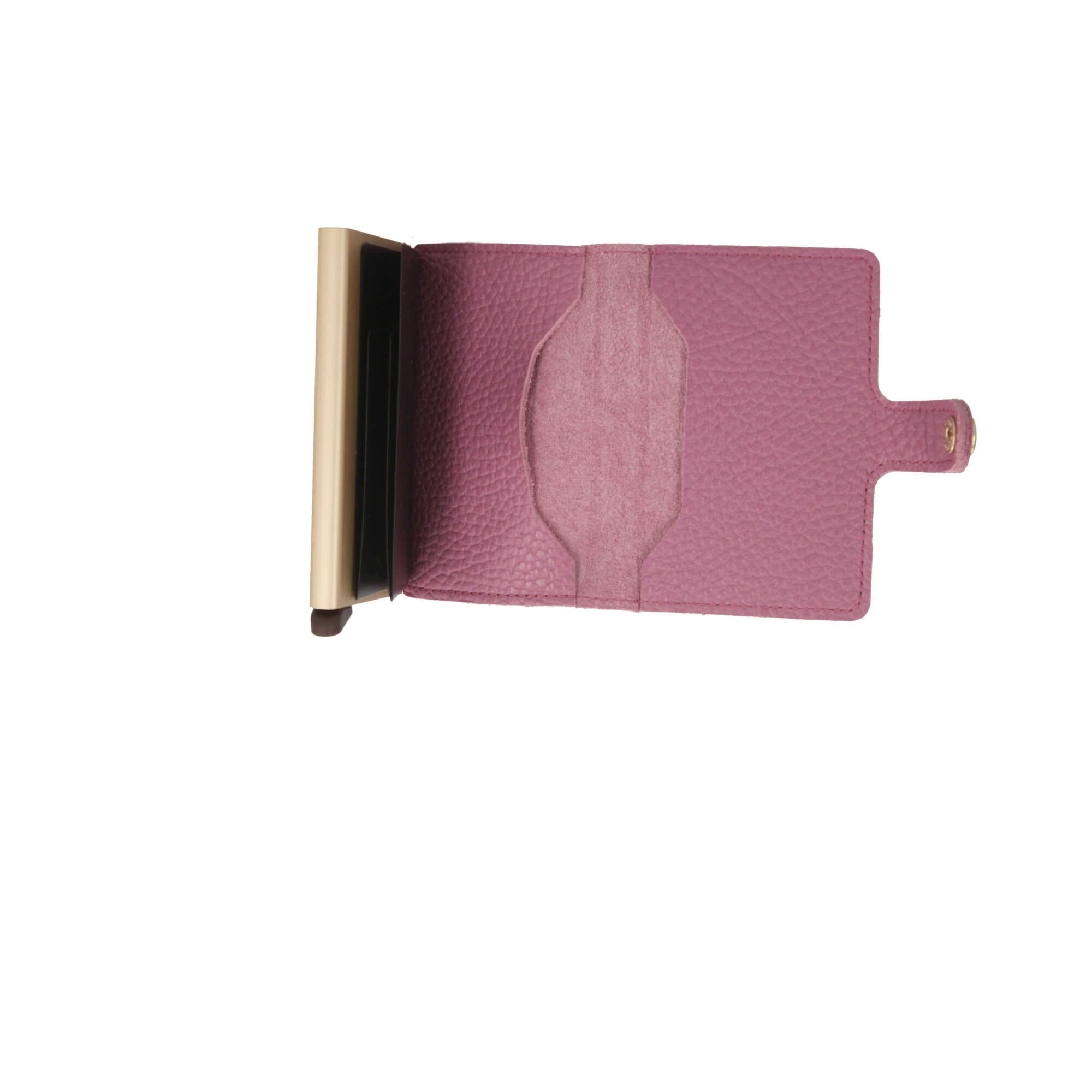 Secrid Miniwallet in Pelle Rosa Texturizzata con Cardprotector RFID