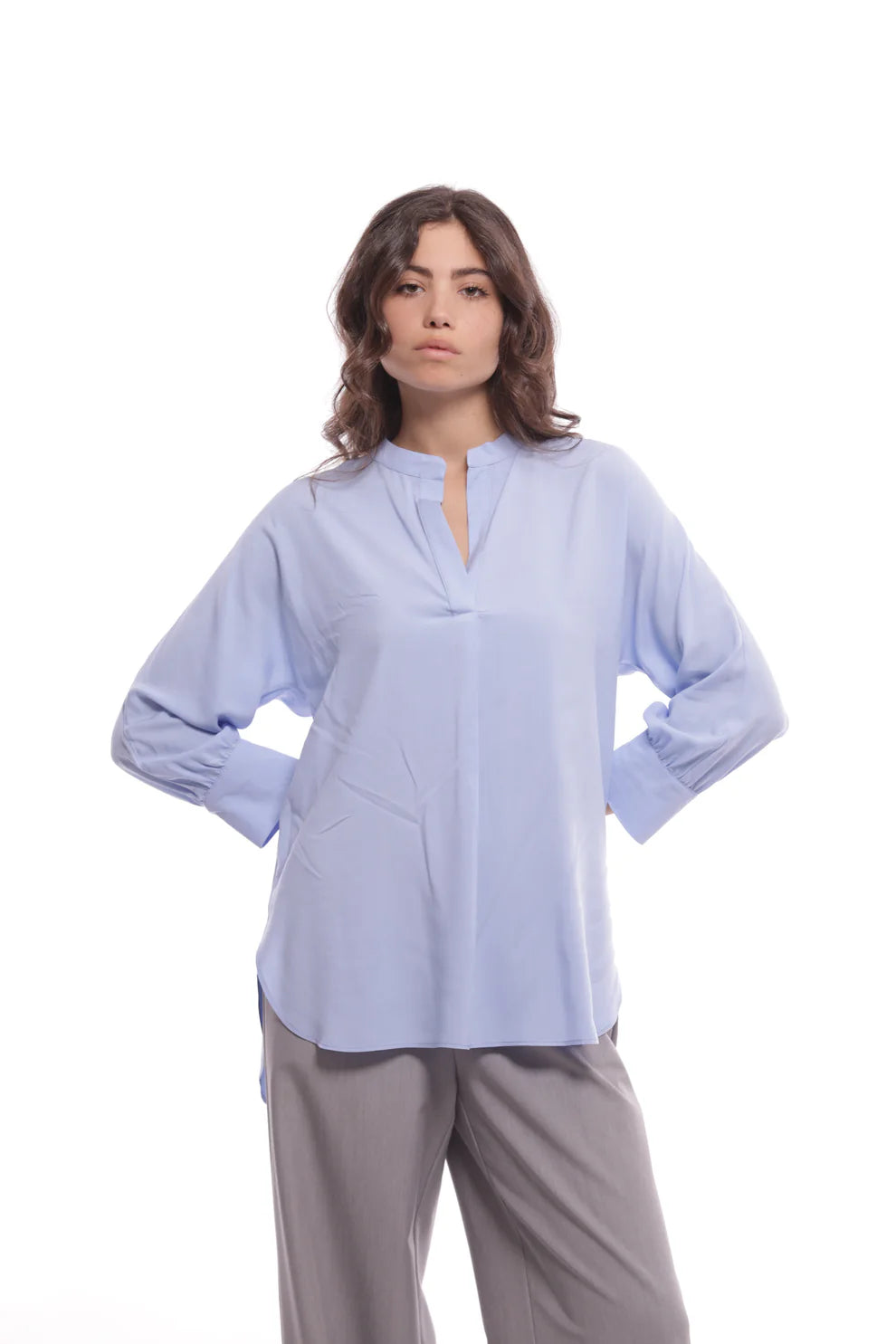 Camicia oversize con collo alla coreana Mimi Mua