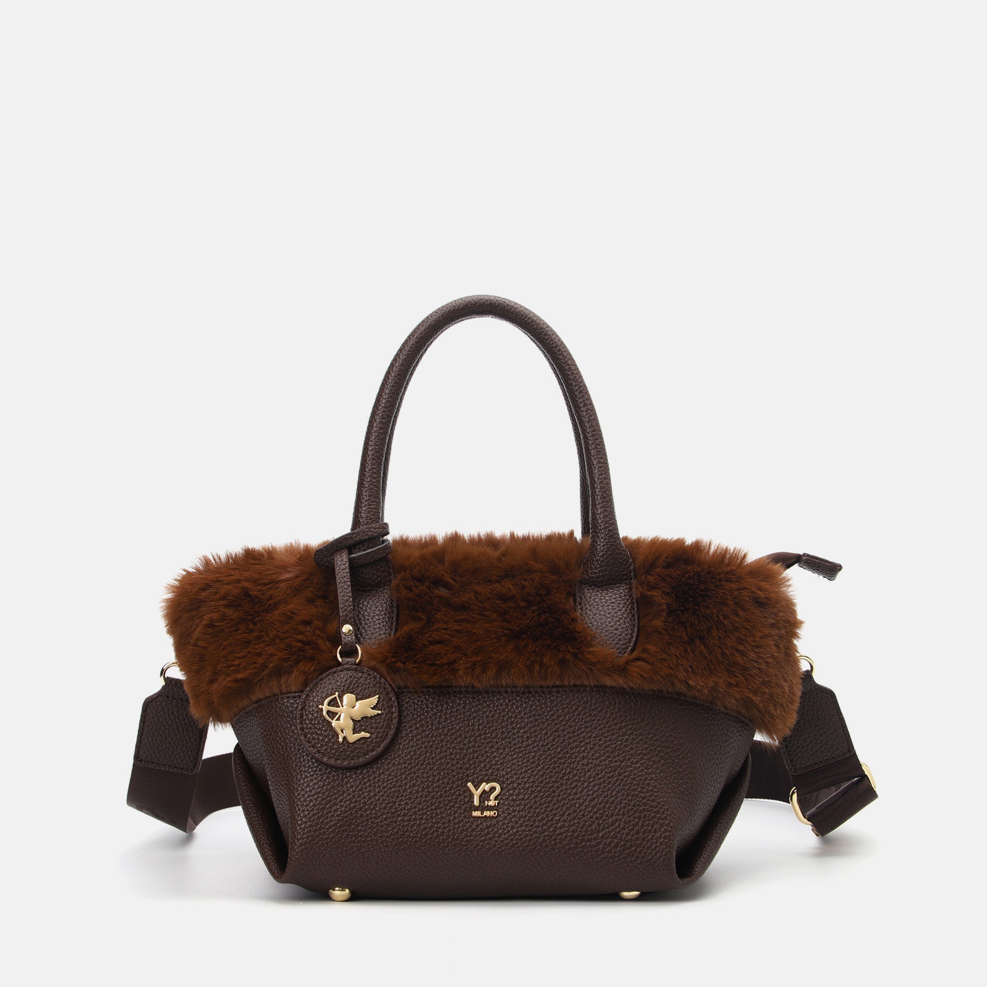 Ynot? Start Borsa Tote Donna con Dettaglio in Eco Pelliccia