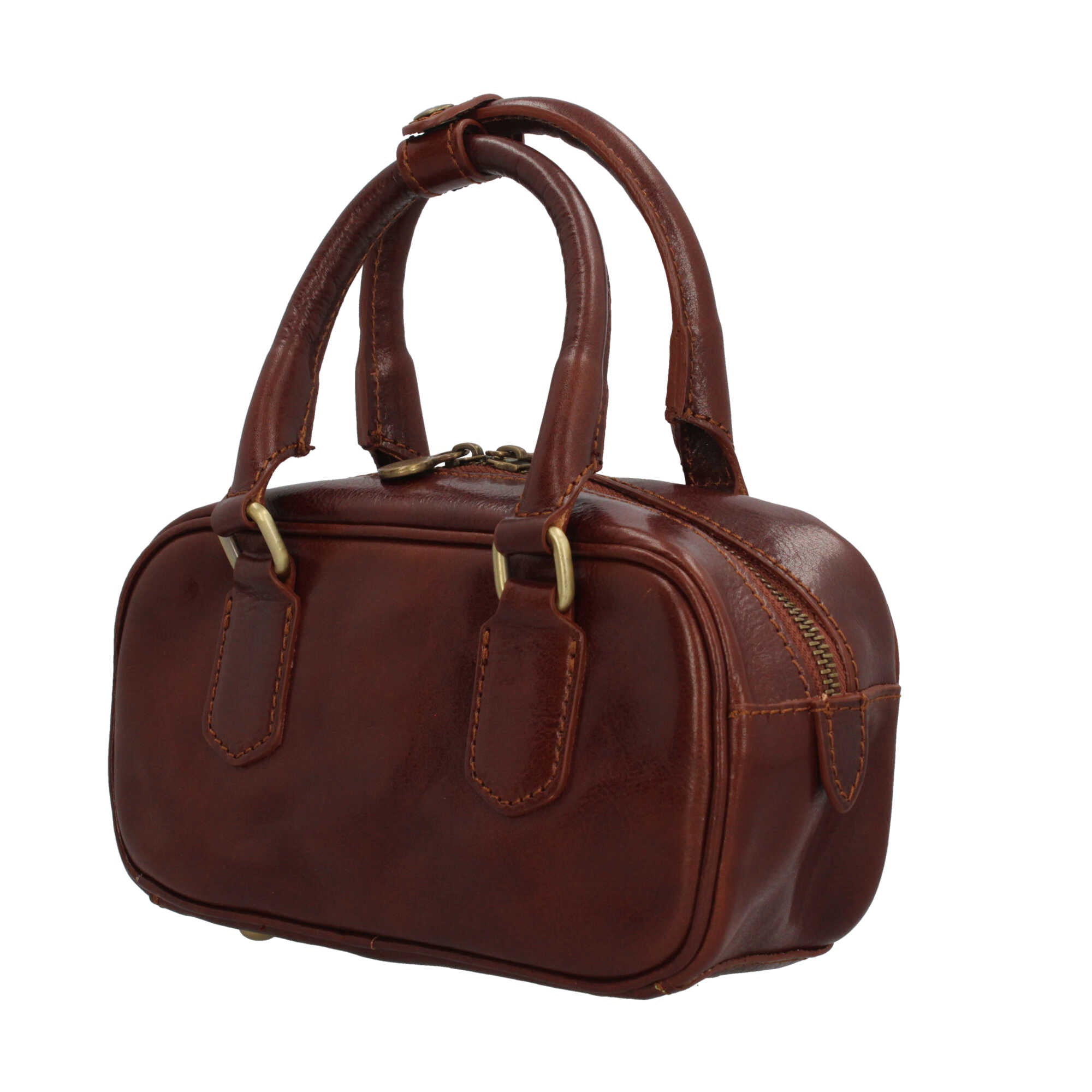 Borsa a mano in vera pelle artigianale Made in Italy Marrone TU | Giò Fashion
