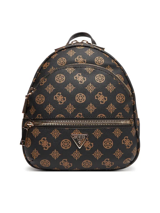Guess zaino logo all over con tasca frontale MARRONE LOGO (LOGO) TU | Giò Fashion