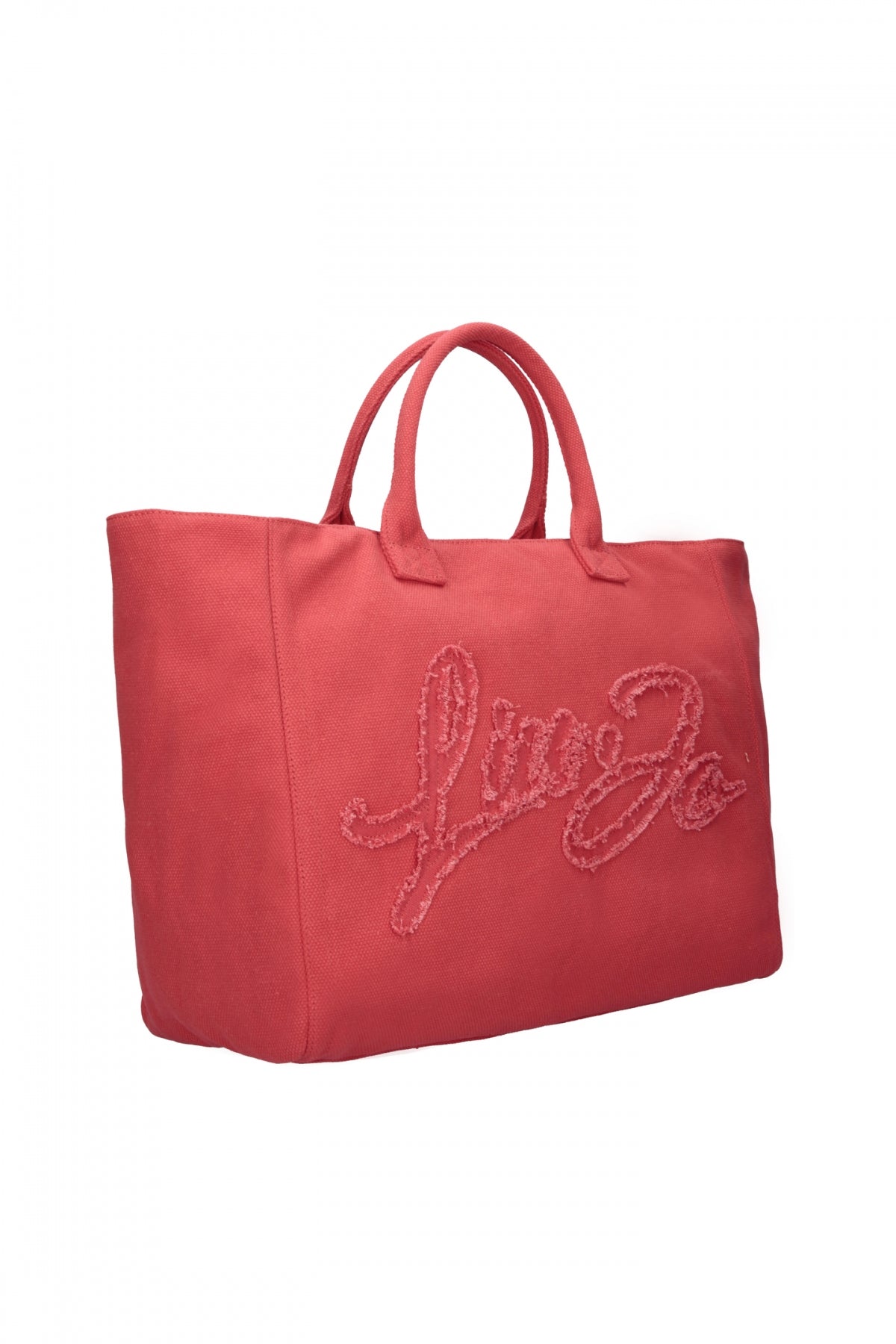 Borsa shopper Liu Jo a righe in tessuto con logo ricamato Rosso TU | Giò Fashion