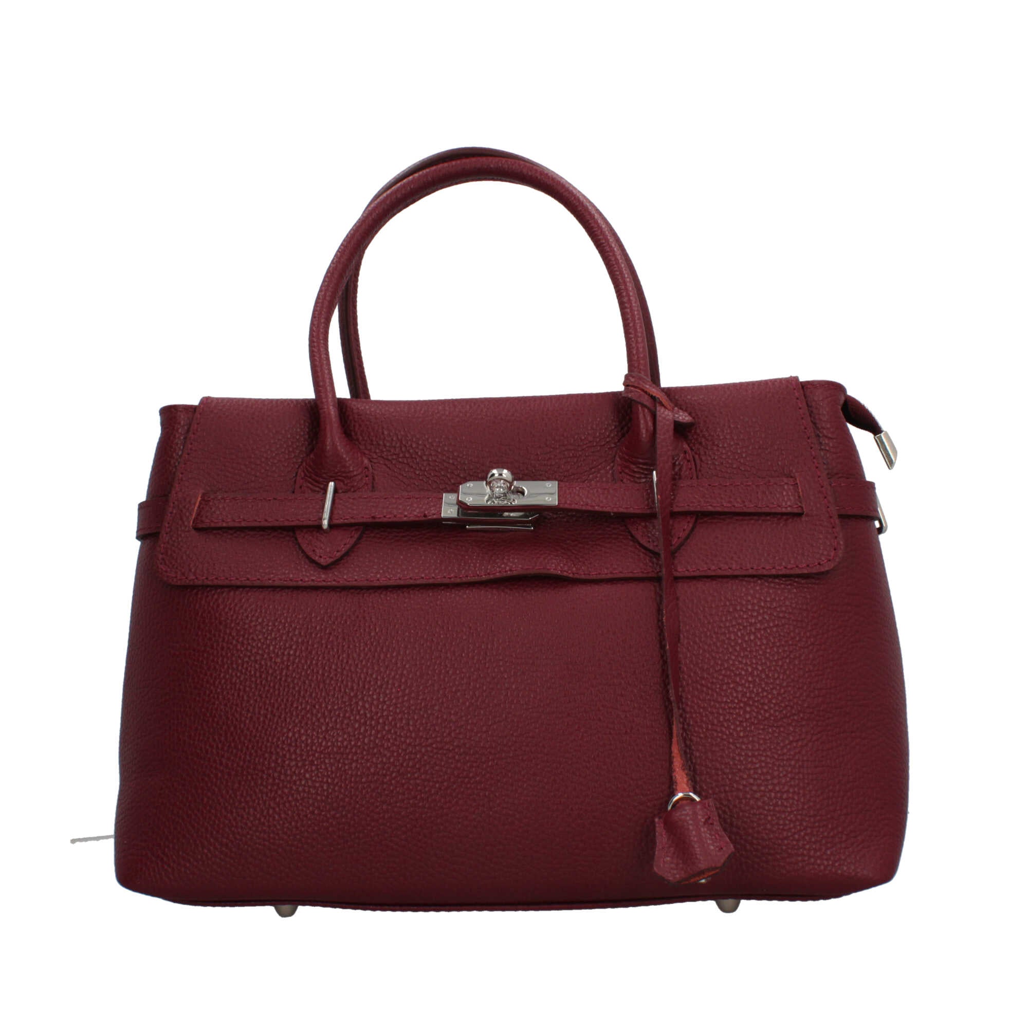 Borsa Made in Italy con manici rigidi e chiusura con dettaglio metallico BORDEAUX TU | Giò Fashion