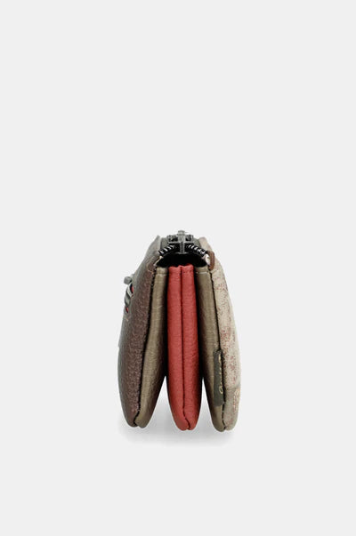 Portamonete Anekke compatto con chiusura zip e design illustrato Marrone TU | Giò Fashion