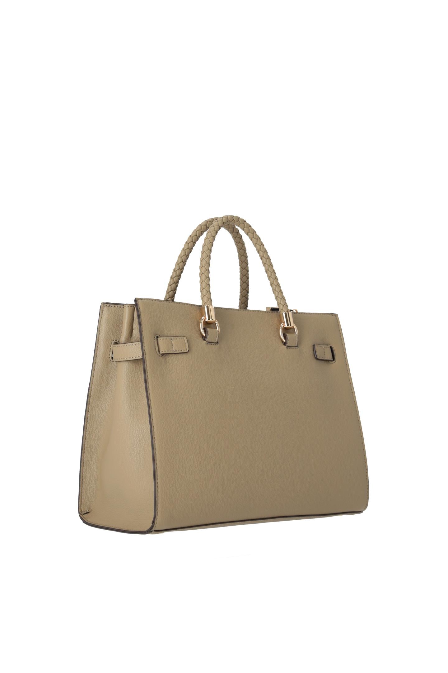 Borsa a mano Liu Jo con manici intrecciati e tracolla removibile Mud TU | Giò Fashion