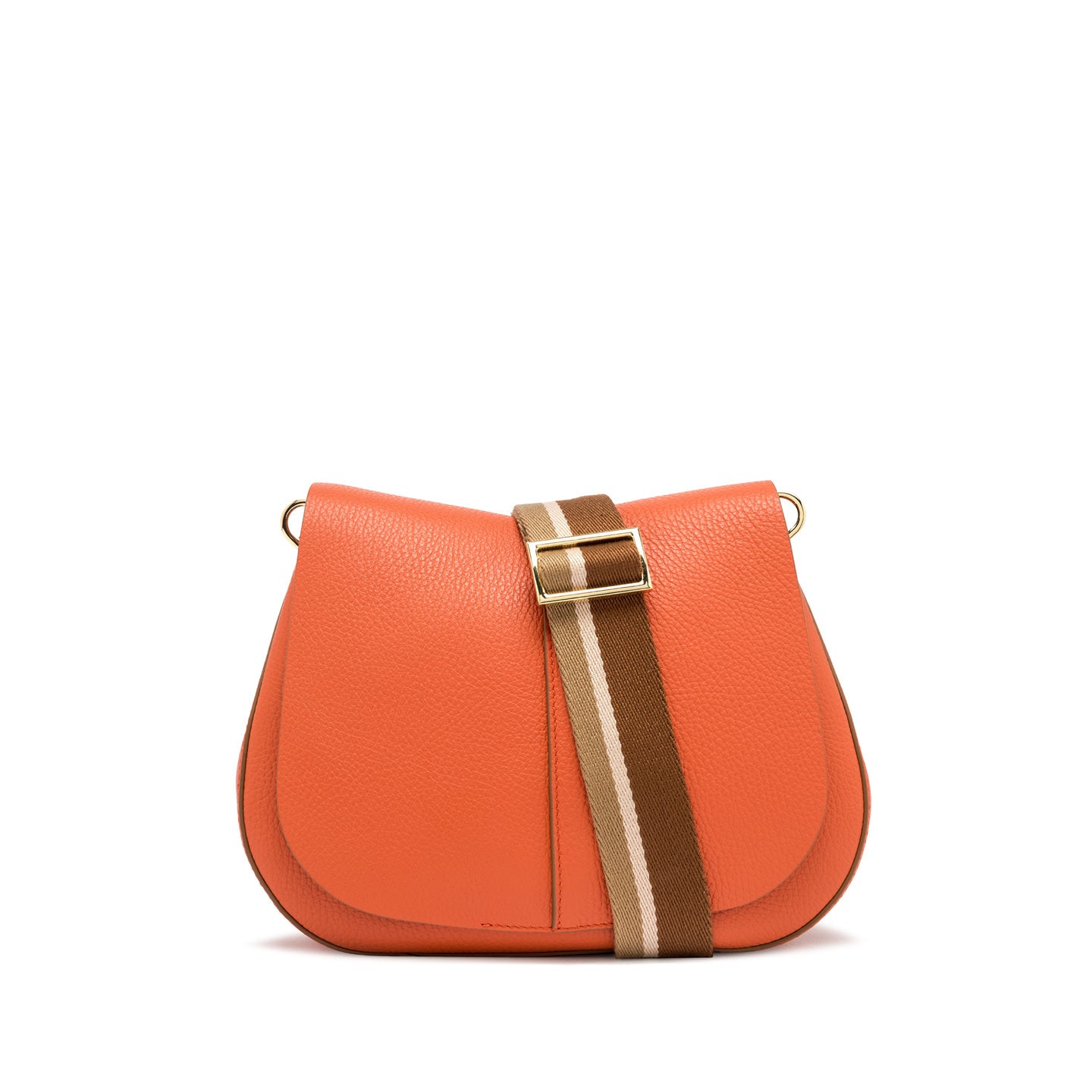 Gianni Chiarini Helena Round borsa a tracolla in pelle martellata con tasche organizzate Arancione TU | Giò Fashion