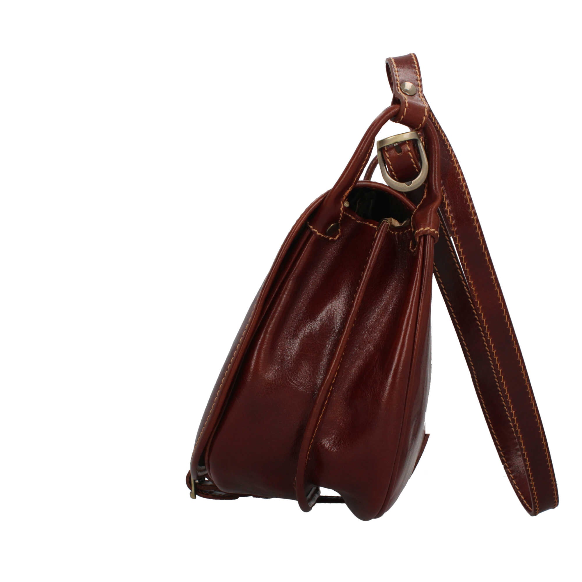 Borsa a tracolla grande in vera pelle artigianale Made in Italy