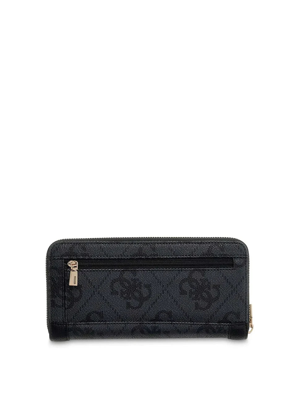 Portafoglio lungo Guess donna logo all over con dettaglio frontale metallico NERO LOGO TU | Giò Fashion