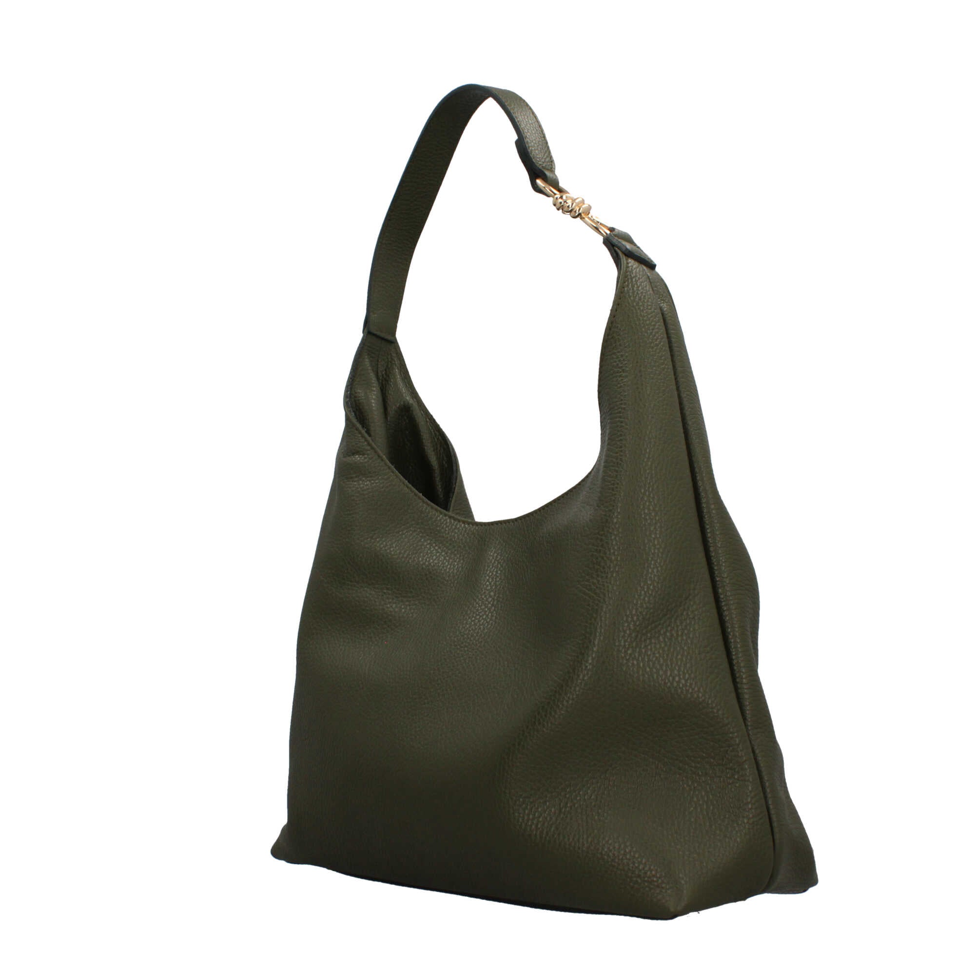 Borsa a spalla in vera pelle martellata Made in Italy Verde TU | Giò Fashion