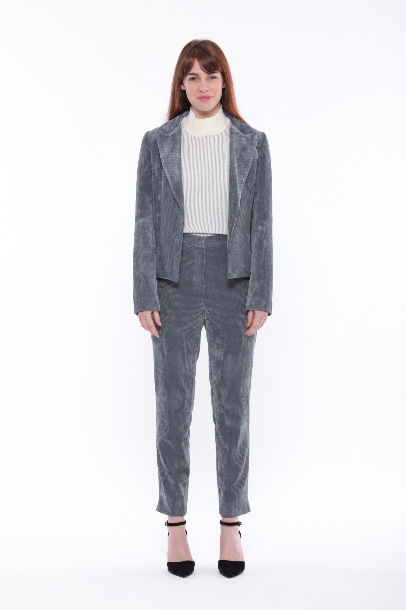 Pantalone sigaretta in velluto Mimi Mua con elastico