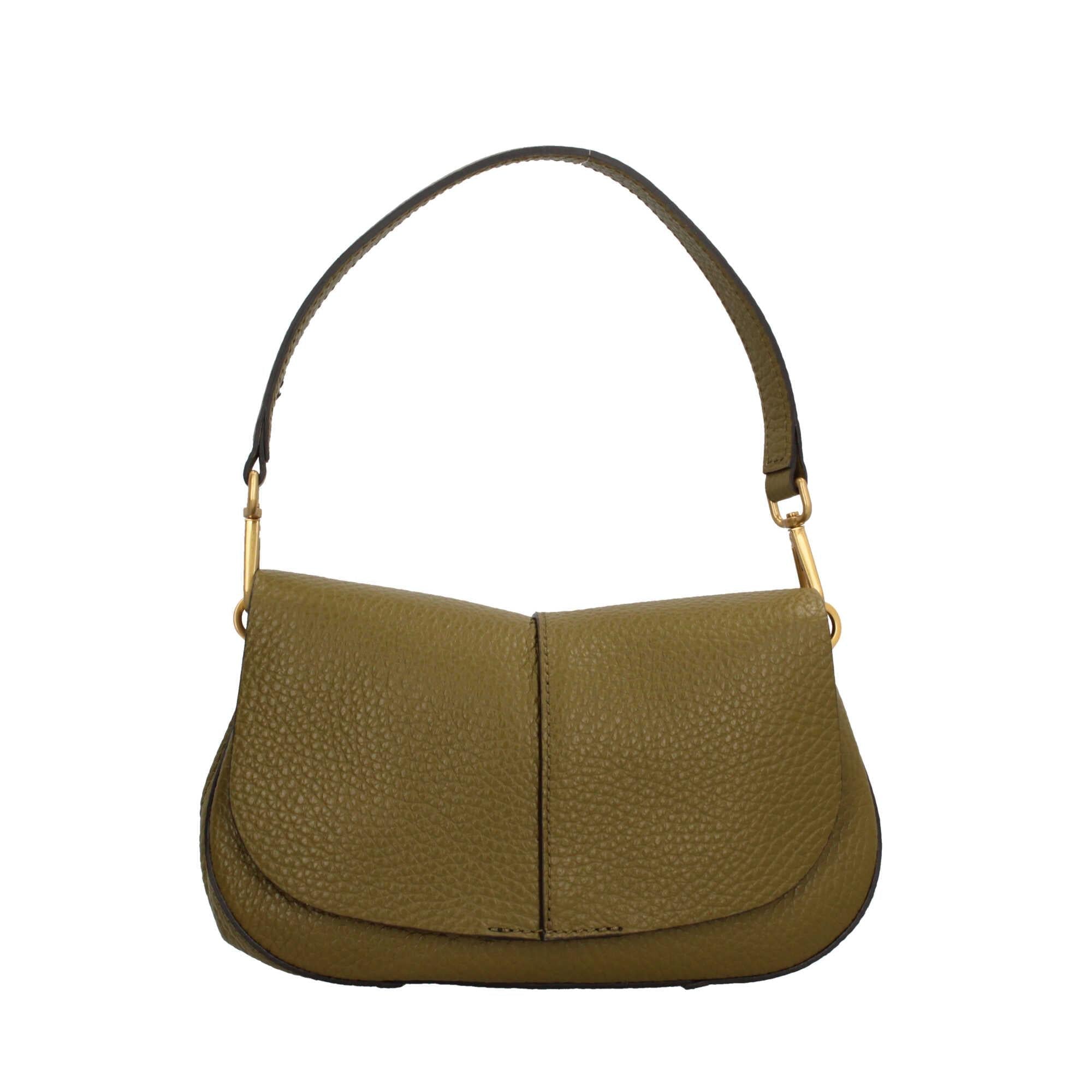Borsa Gianni Chiarini Helena Round in pelle con doppia tracolla VERDE TU | Giò Fashion