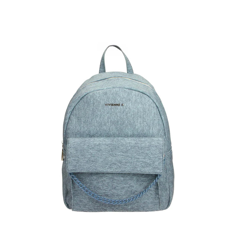 Zaino Vivienne D donna minimal design moderno capiente elegante Denim TU | Giò Fashion