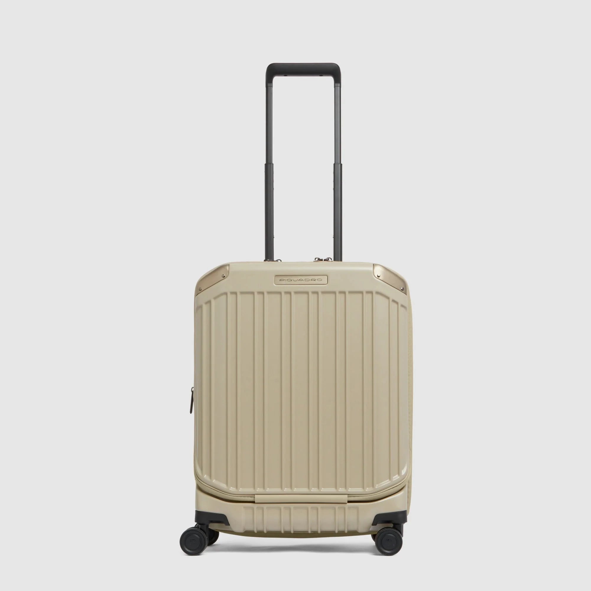 Piquadro Trolley Rigido da Cabina PQ-Light Blu Opaco Espandibile con 4 Ruote e Porta PC 17,3"