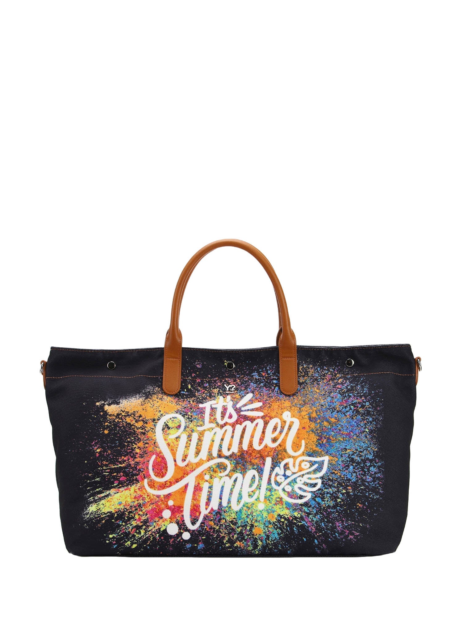 Borsa mare grande Ynot con stampa estiva e tracolla regolabile