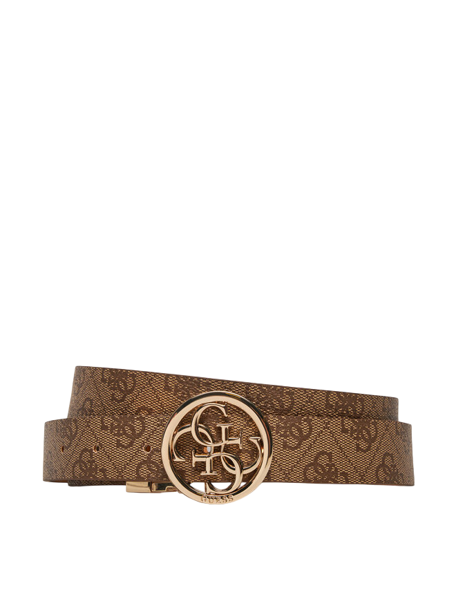 Cintura Guess Monogram con Fibbia Rotonda Oro