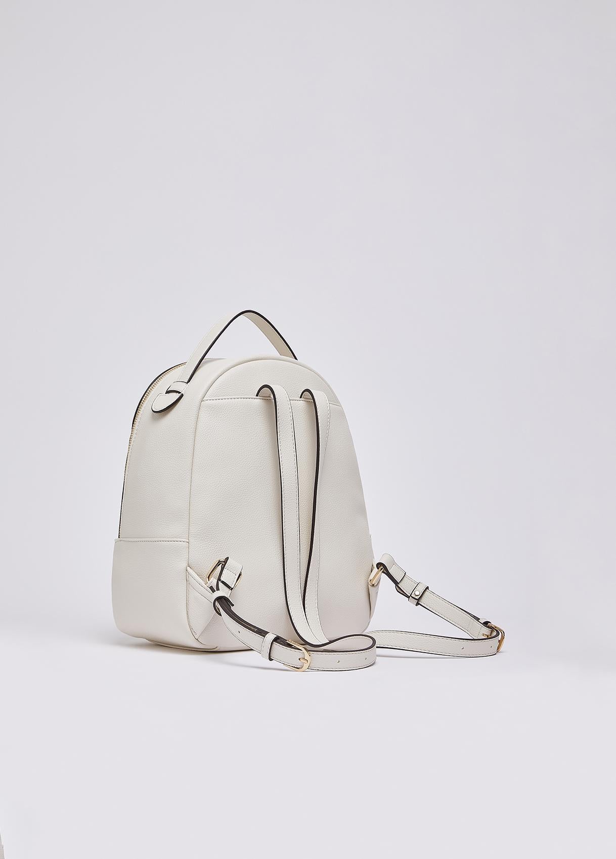 Zaino Liu Jo elegante con tasca frontale e chiusura zip Cream TU | Giò Fashion