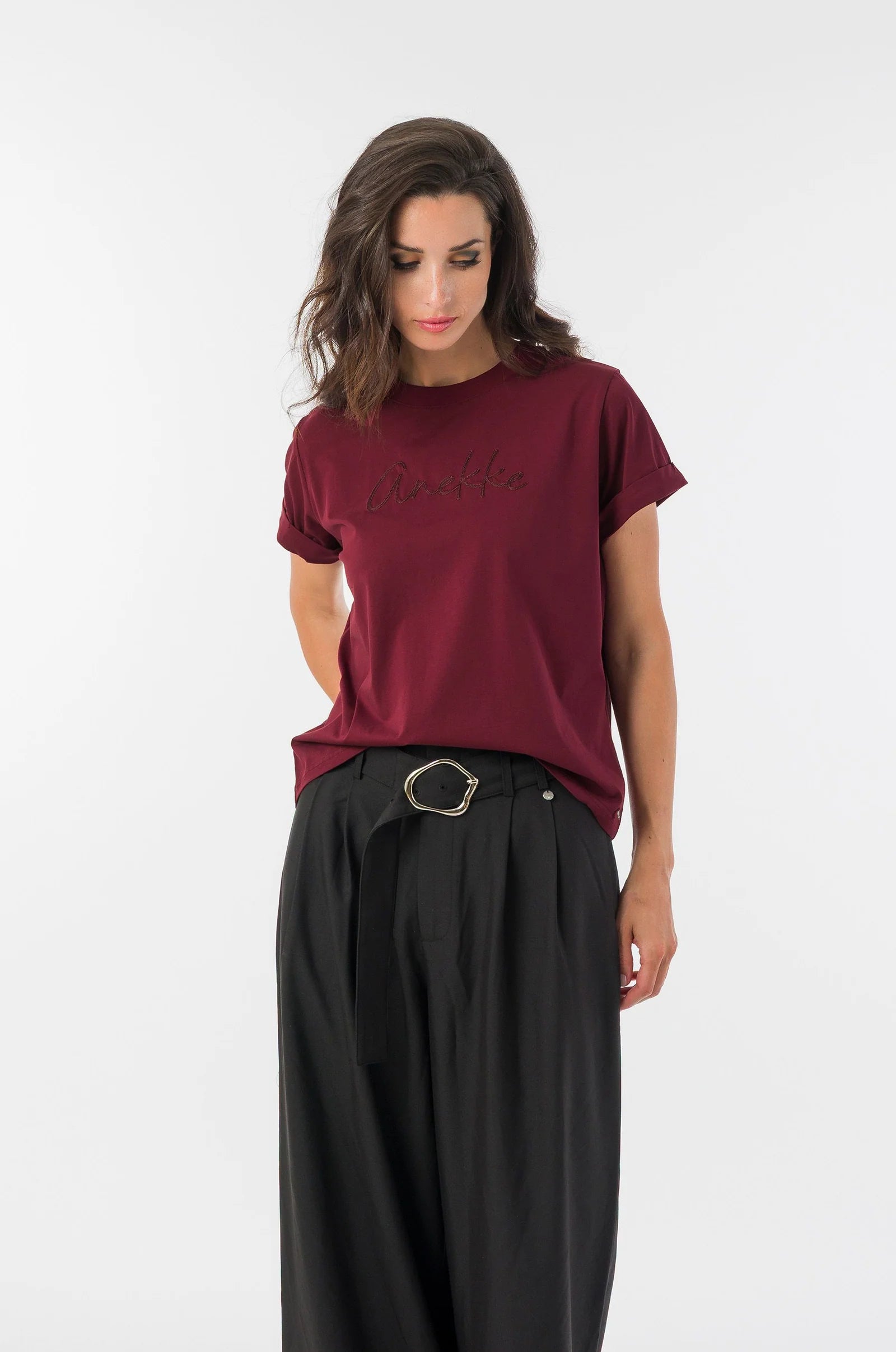 T-Shirt Donna Anekke con Logo Frontale e Maniche Corte