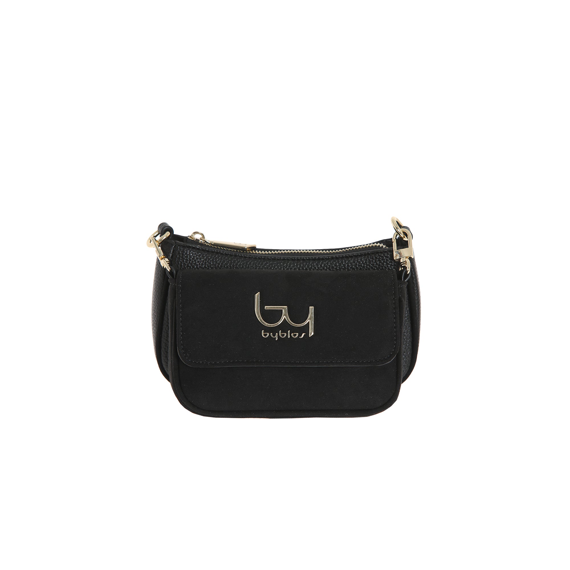 Borsa a tracolla By Byblos effetto scamosciato con logo frontale NERO TU | Giò Fashion