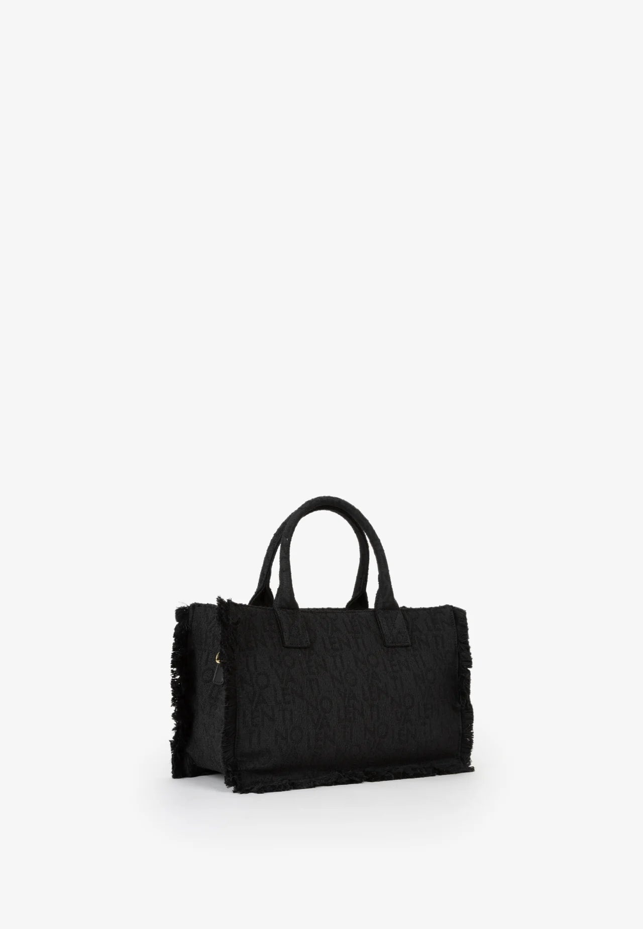 Borsa Shopping Valentino Shyla Nera con Tracolla Logo Jacquard