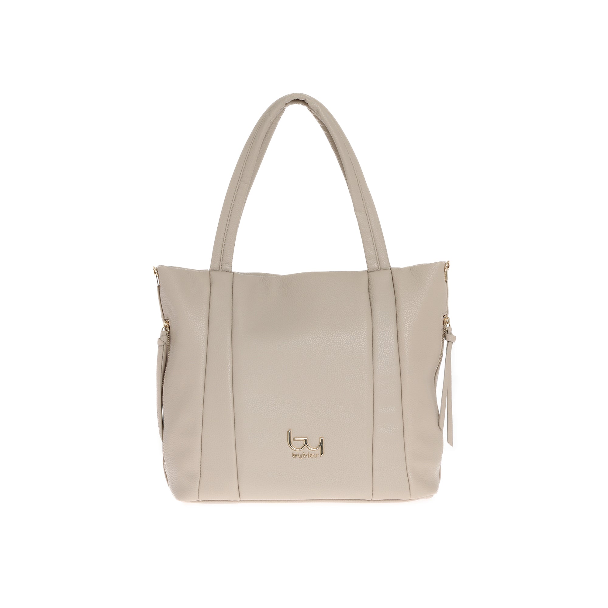 Borsa shopping By Byblos con manici doppi e logo frontale AZZURRO TU | Giò Fashion