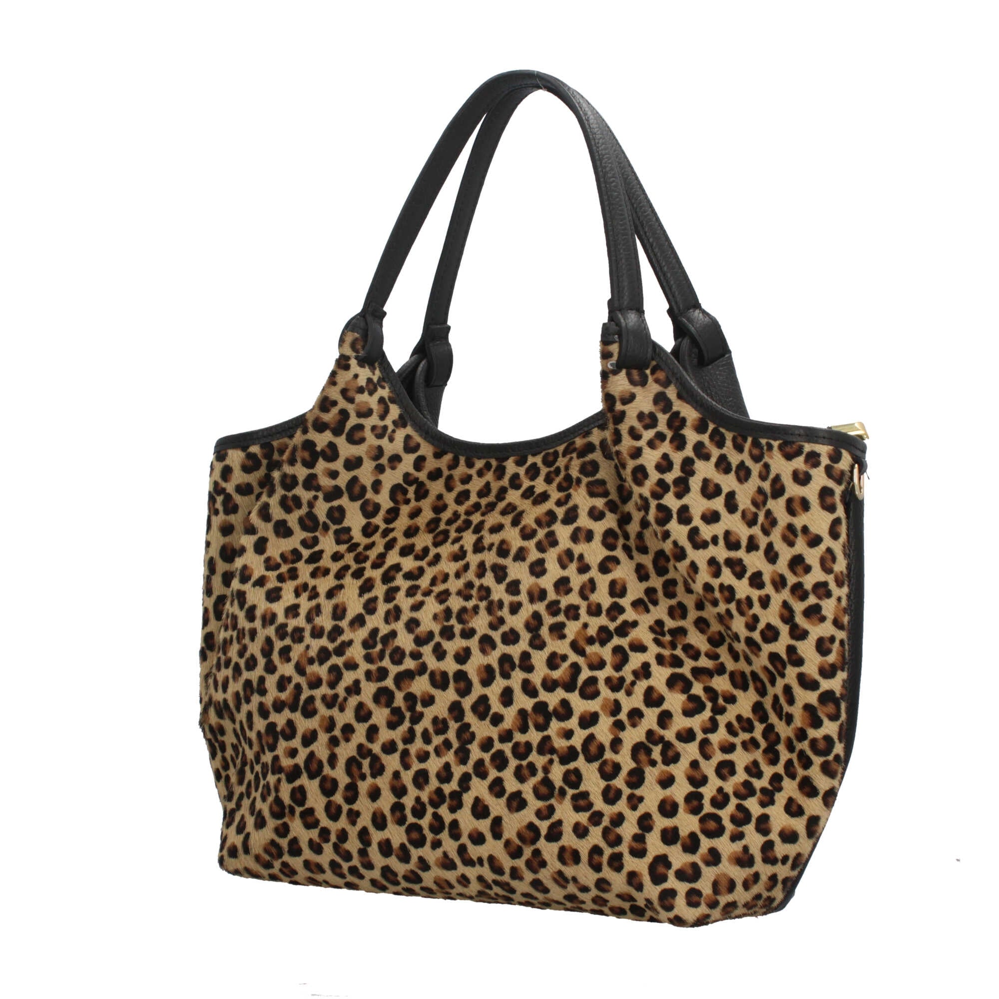 Borsa in pelle leopardata