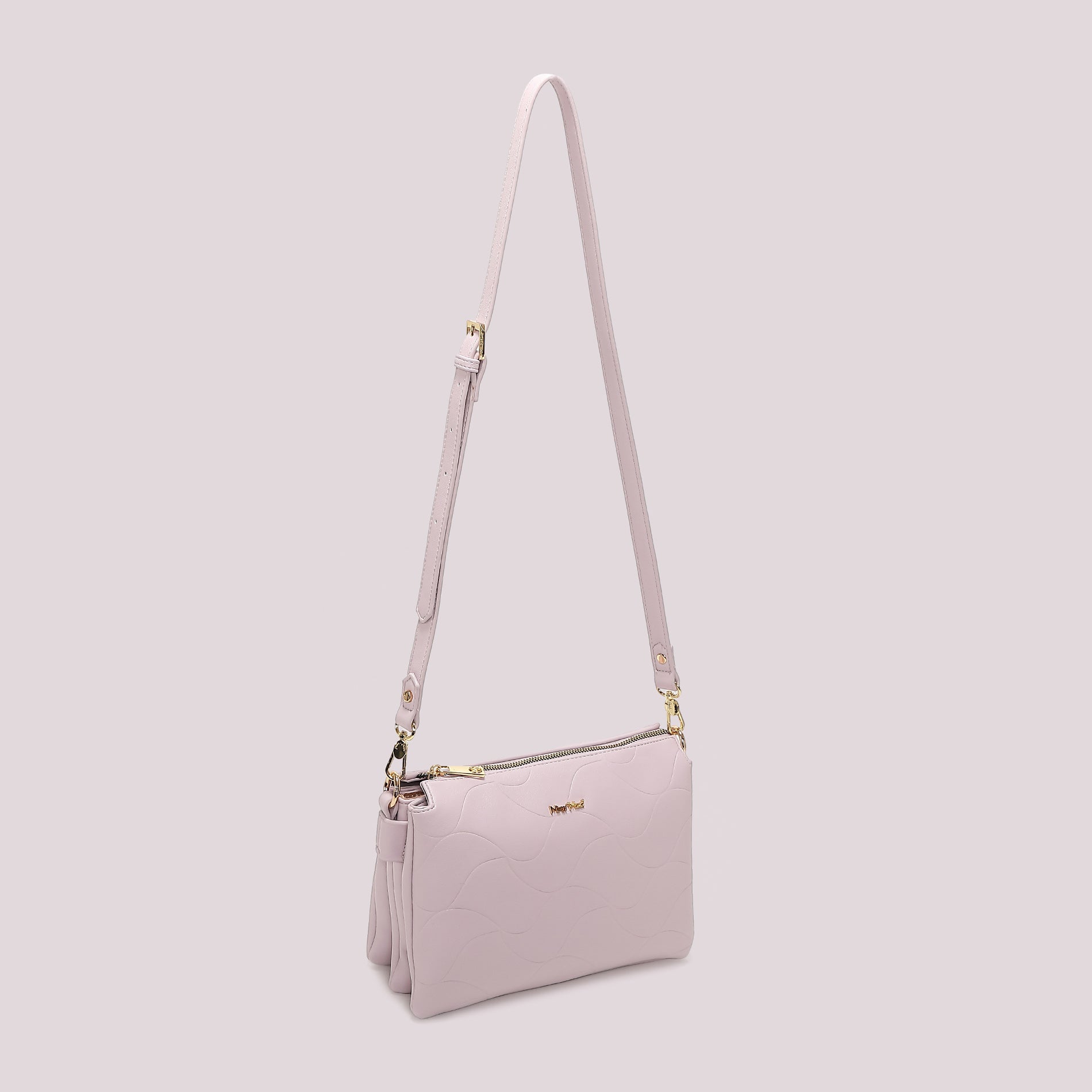 Borsa tracolla donna Mimi Mua con motivo trapuntato e design essenziale Lilla TU | Giò Fashion