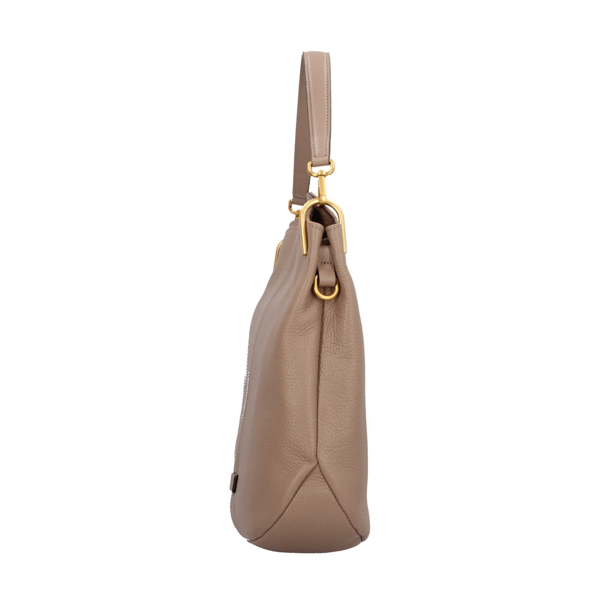 Gianni Chiarini Leila Hobo Bag in Pelle Martellata con Dettagli Luminosi