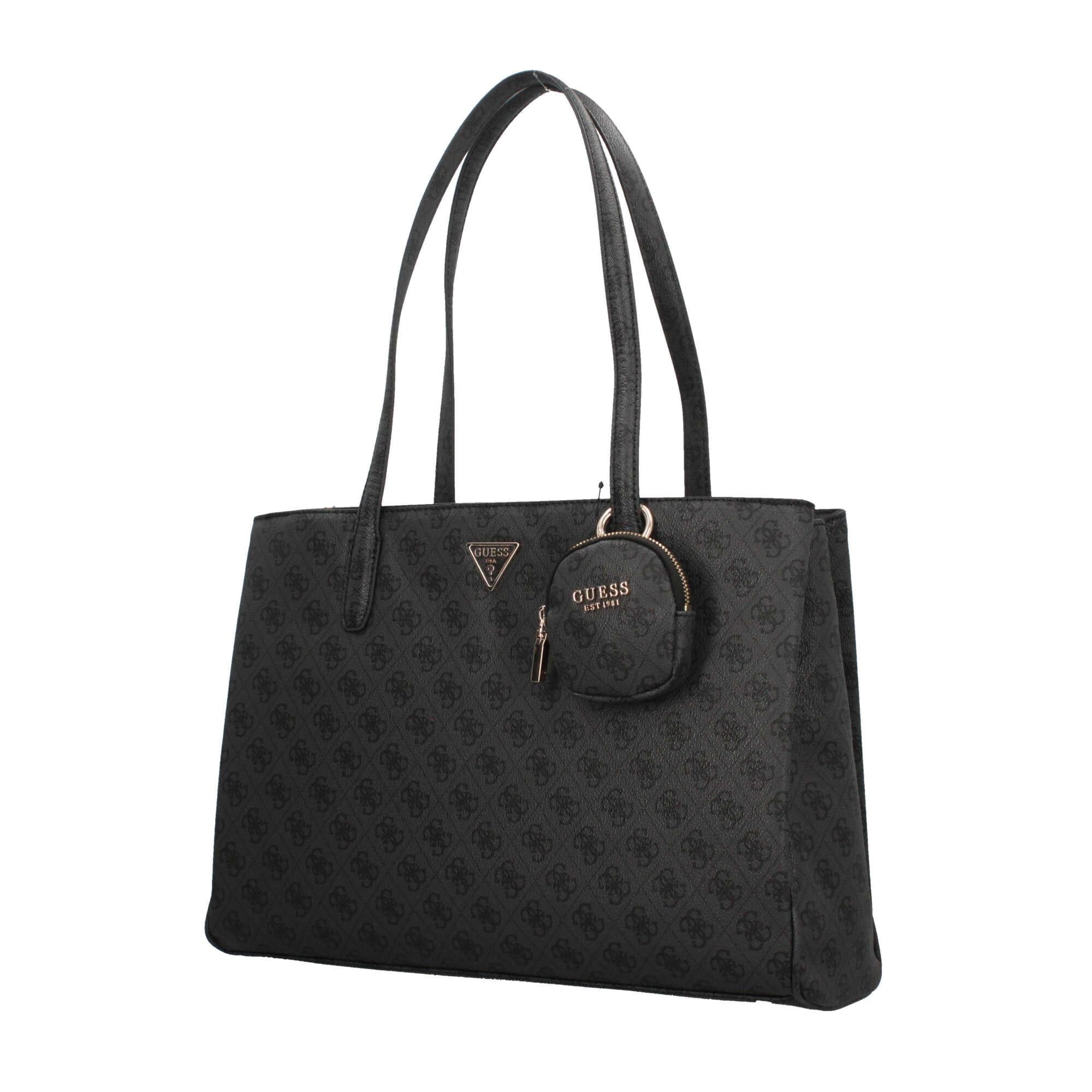 Borsa Tote Guess Monogram in Stile Classico con Charm Rimovibile