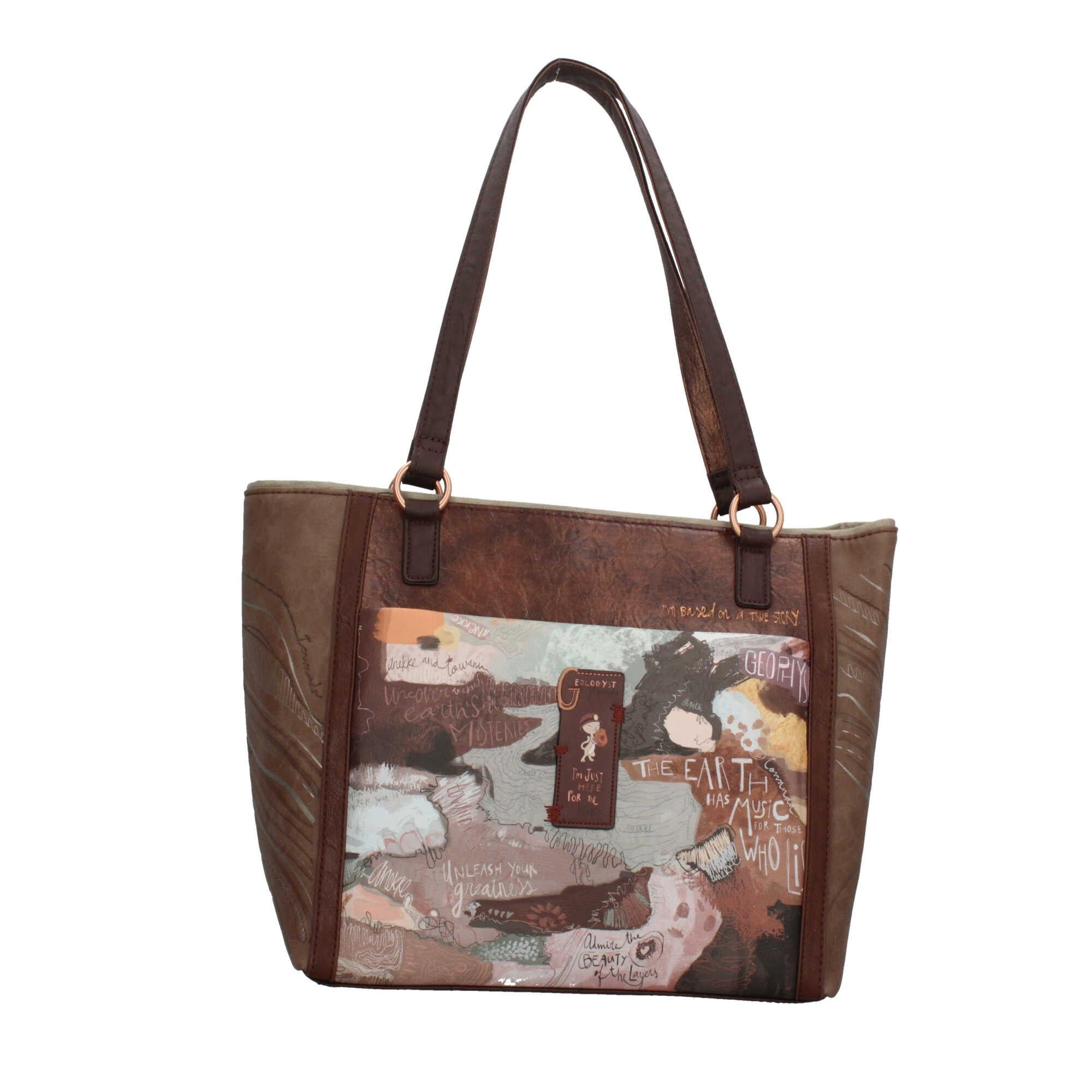 Borsa Shopper Anekke con Stampa The Beat of the Earth's Heart