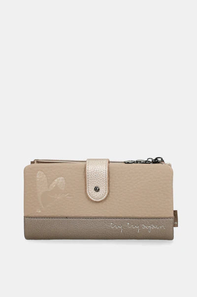 Portafoglio donna Anekke grande con zip organizer carte e monete Beige TU | Giò Fashion
