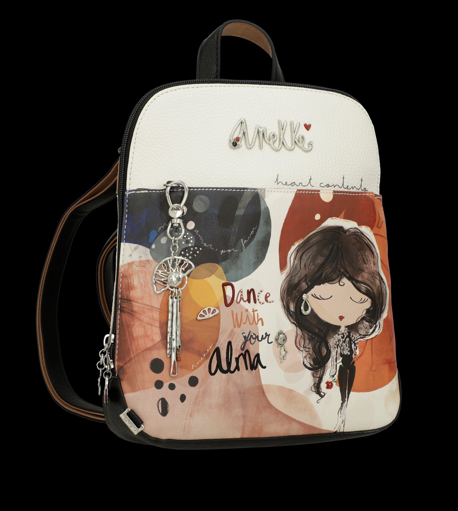 Zaino Anekke compatto con design artistico e dettagli raffinati