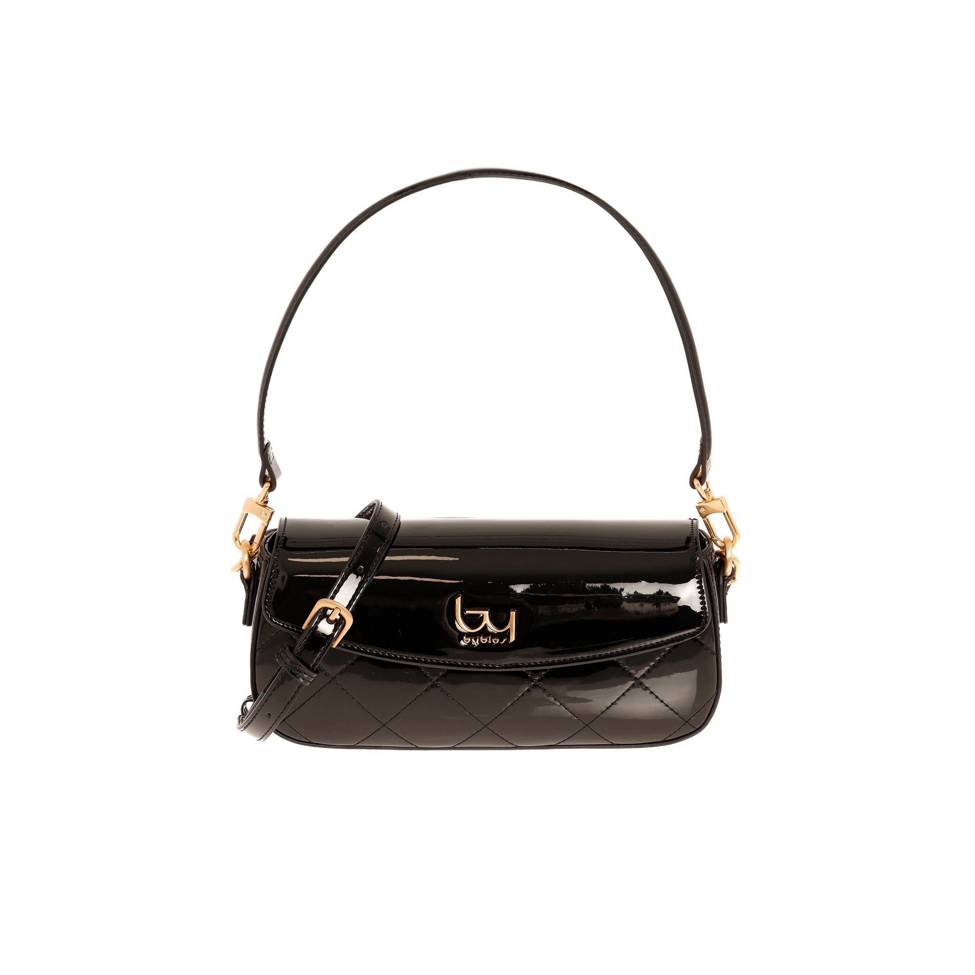 Borsa a spalla Byblos donna trapuntata con patta e tracolla regolabile elegante Nero TU | Giò Fashion