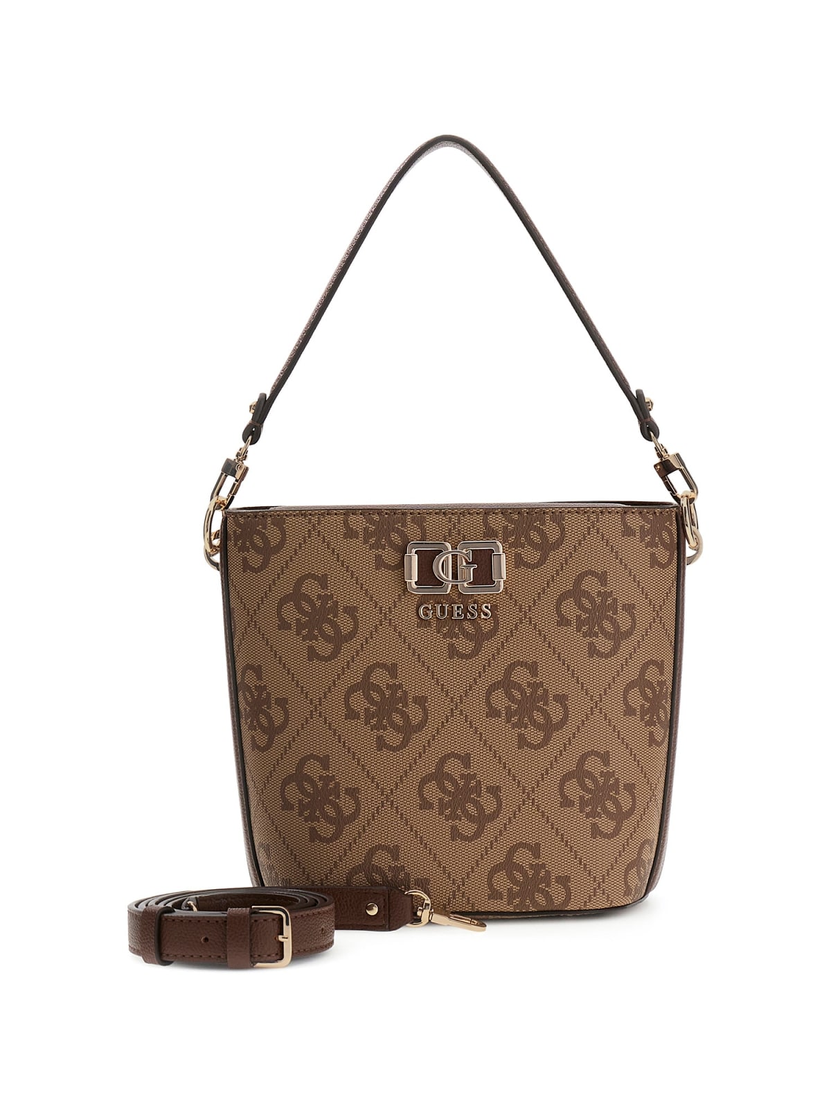 Borsa a mano Guess donna con stampa logo all over e tracolla removibile