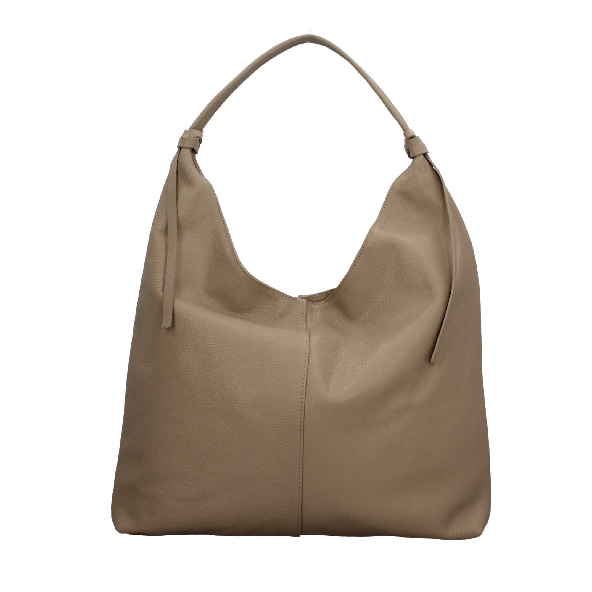 Borsa a spalla in pelle martellata Made in Italy dal taglio morbido