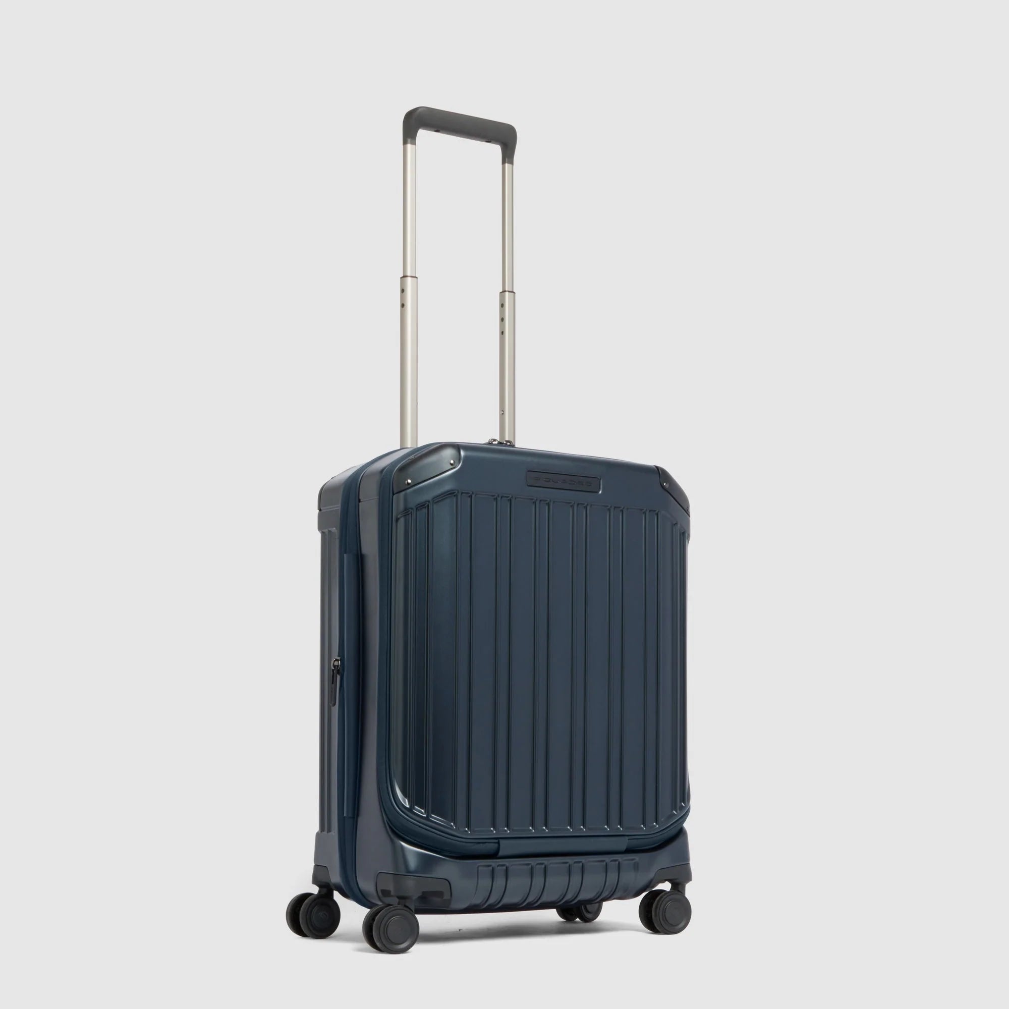 Piquadro Trolley Rigido da Cabina PQ-Light Blu Opaco Espandibile con 4 Ruote e Porta PC 17,3"